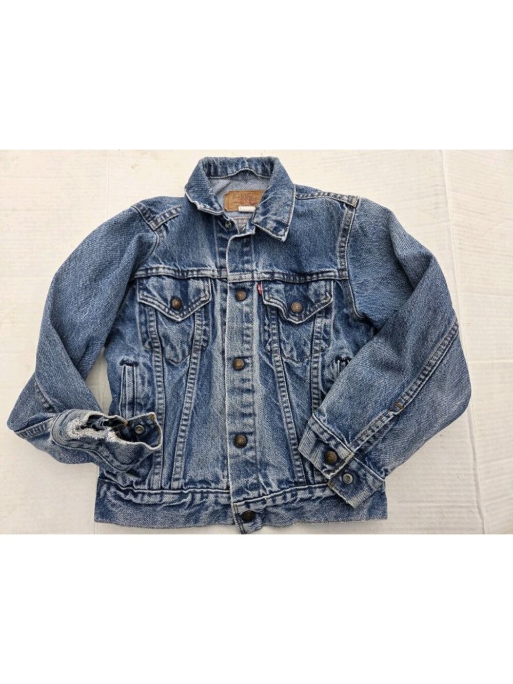 Vintage Levis Denim Jacket Youth Unisex Girls Boys Sz 12 Blue jean